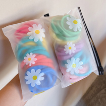 Korean version of high elastic durable leather band female tie head Hairband simple basic hair rope net red towel thick leather cover