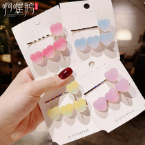 Rainbow fudge gradient color love star hairpin word clip set side clip hair card super Fairy children baby headdress