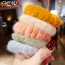 Girl heart donut hair circle color plush Korean net red cute hair rope thick head rope leather band female tie hair ornaments