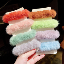 Cute lamb plush hair ring Korean warm autumn and winter imitation mink hair ball hair accessories sweet tie hair rope rubber band