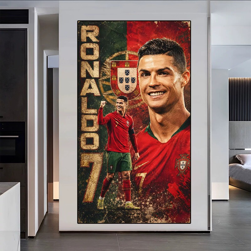 2026 World Cup Lottery Shop Wall Mural, Football Star Hanging Painting, Bar Wall Cristiano Ronaldo Poster Decorative Painting 2026 World Cup Lottery Shop Wall Mural, Football Star Hanging Painting, Bar Wall Cristiano Ronaldo Poster Decorative Painting