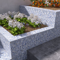 Flower table pool glass mosaic tiles swimming pool garden square park outdoor square tiles balcony small pool tiles