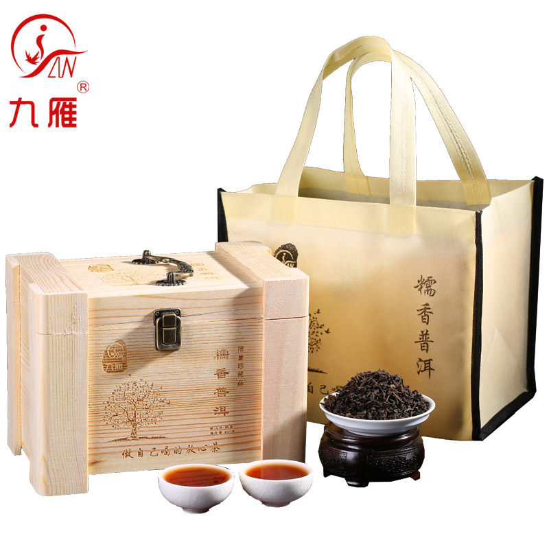 其他黑茶 熏制糯米香普洱茶熟茶800克散茶 陈年纯干仓 实木礼盒装