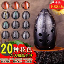 Yunxin black pottery Xun professional performance grade 10-hole ten-hole pen holder beginner self-study entry ancient Xun Xunxun meteor instrument