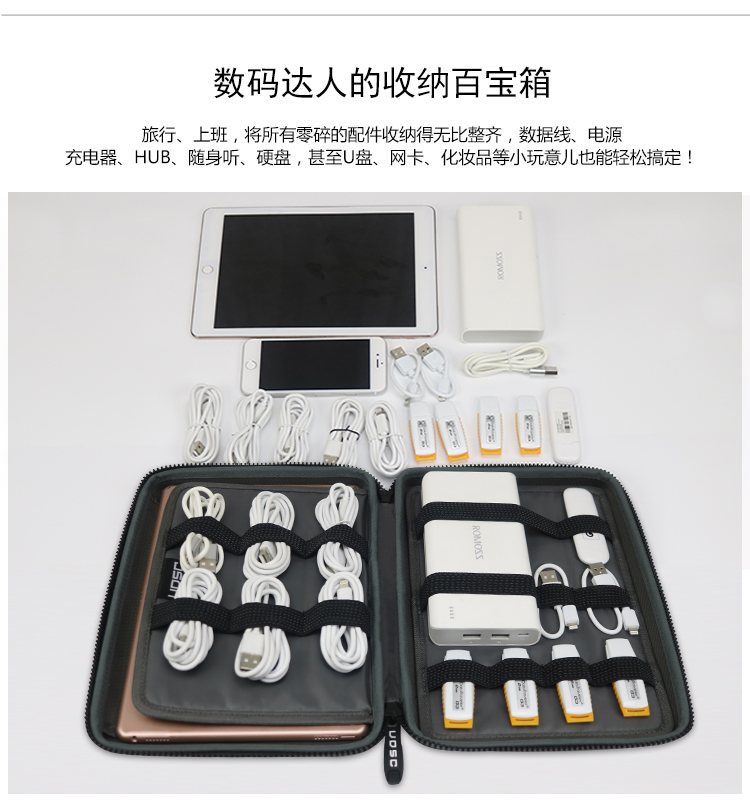 UOSC lưu trữ kỹ thuật số lưu trữ túi nhà cáp hộp tai nghe ipad pro9.7ipad air2 Sleeve - Lưu trữ cho sản phẩm kỹ thuật số túi đựng tai nghe