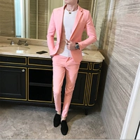 Trò chơi đêm trẻ trung trình diễn phù hợp với xu hướng nam phiên bản Hàn Quốc của thanh niên giải trí đẹp trai nhỏ phù hợp với kiểu tóc nhỏ quần áo mùa thu - Suit phù hợp áo dạ nam
