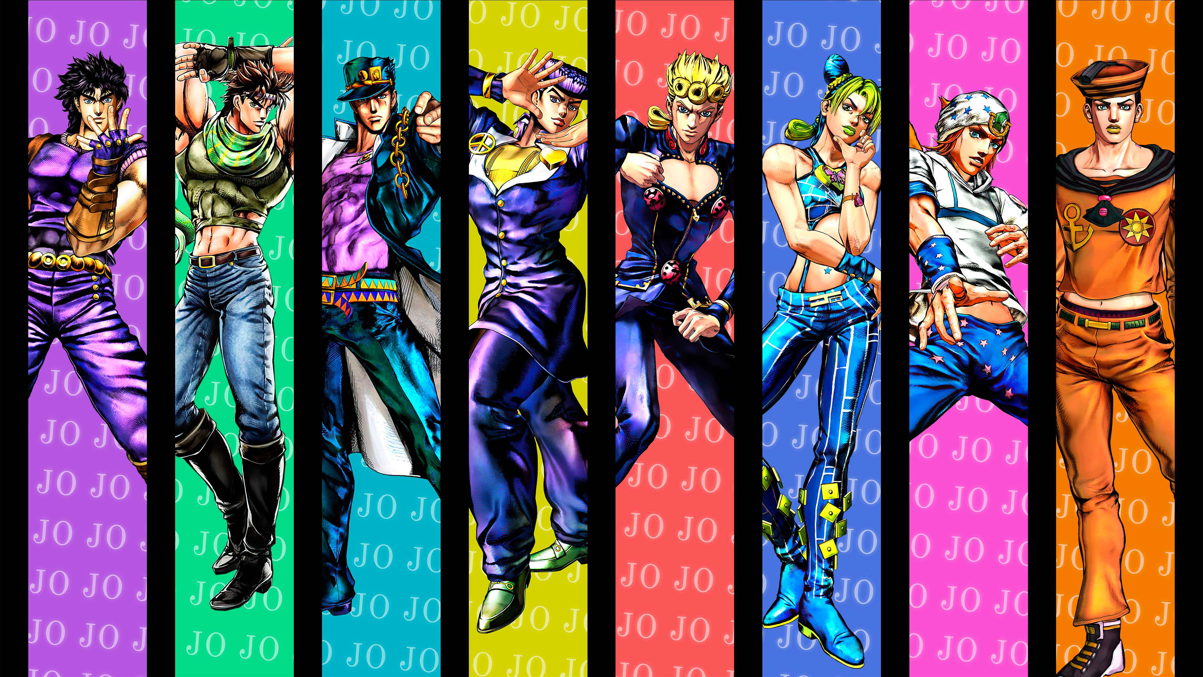 JOJO 的奇妙冒险九代主角合集 4K 电脑壁纸