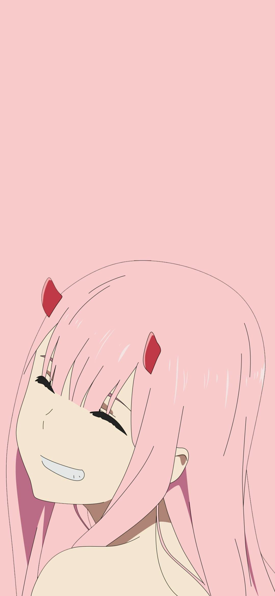 DARLING in the FRANXX 零二 02 4K 高清简约粉色手机壁纸