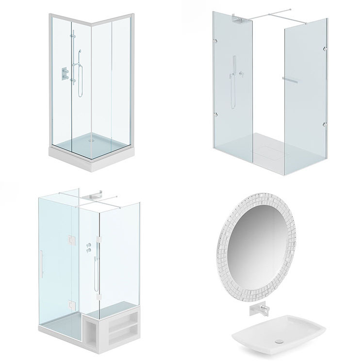 图片[1]-【洗浴设备】26款卫生间设备洗衣机浴缸玻璃洗浴间马桶c4d模型obj3d素材-