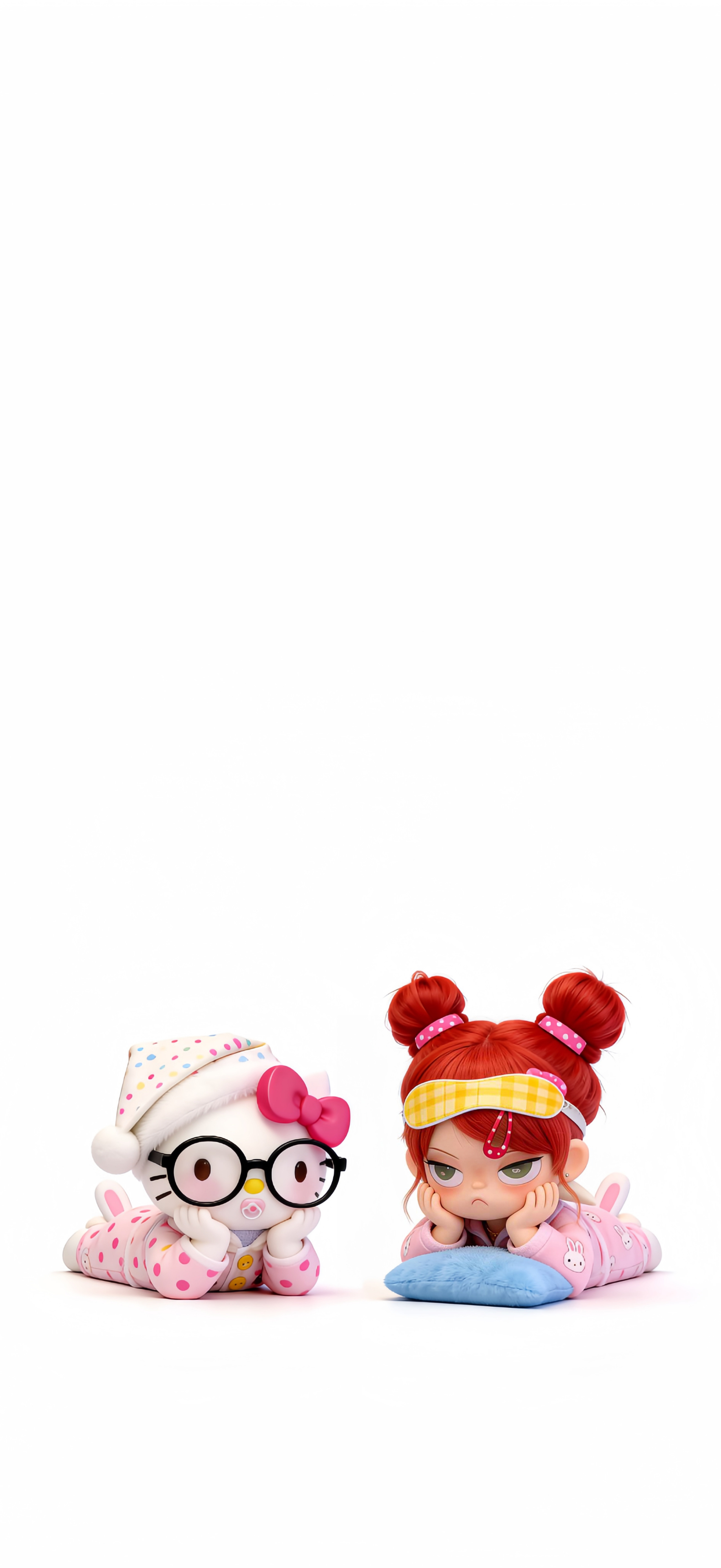 Hirono 小野 Hello Kitty 壁纸 睡衣趴地 3D 潮玩少女风竖版手机锁屏