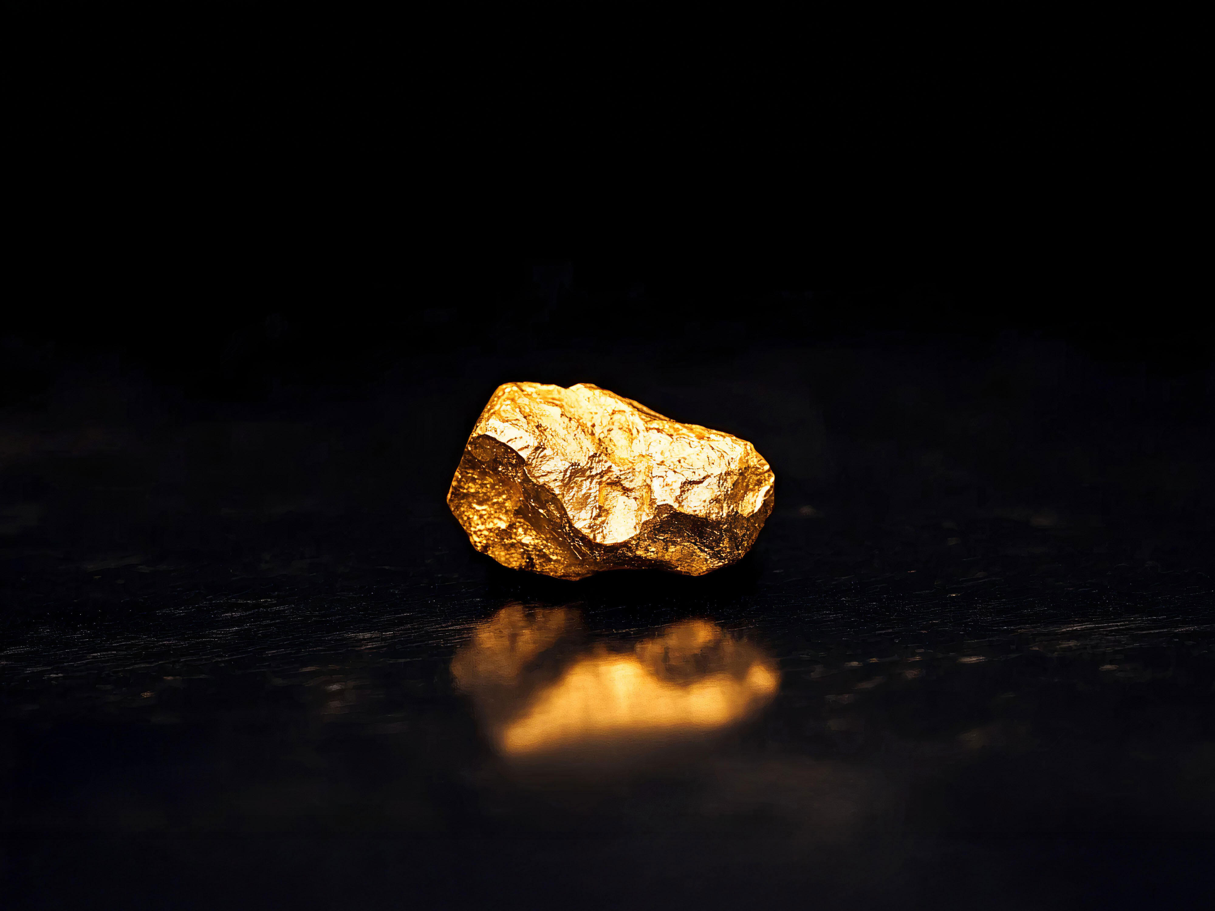 单块金矿石壁纸 黑金极简质感横版电脑桌面