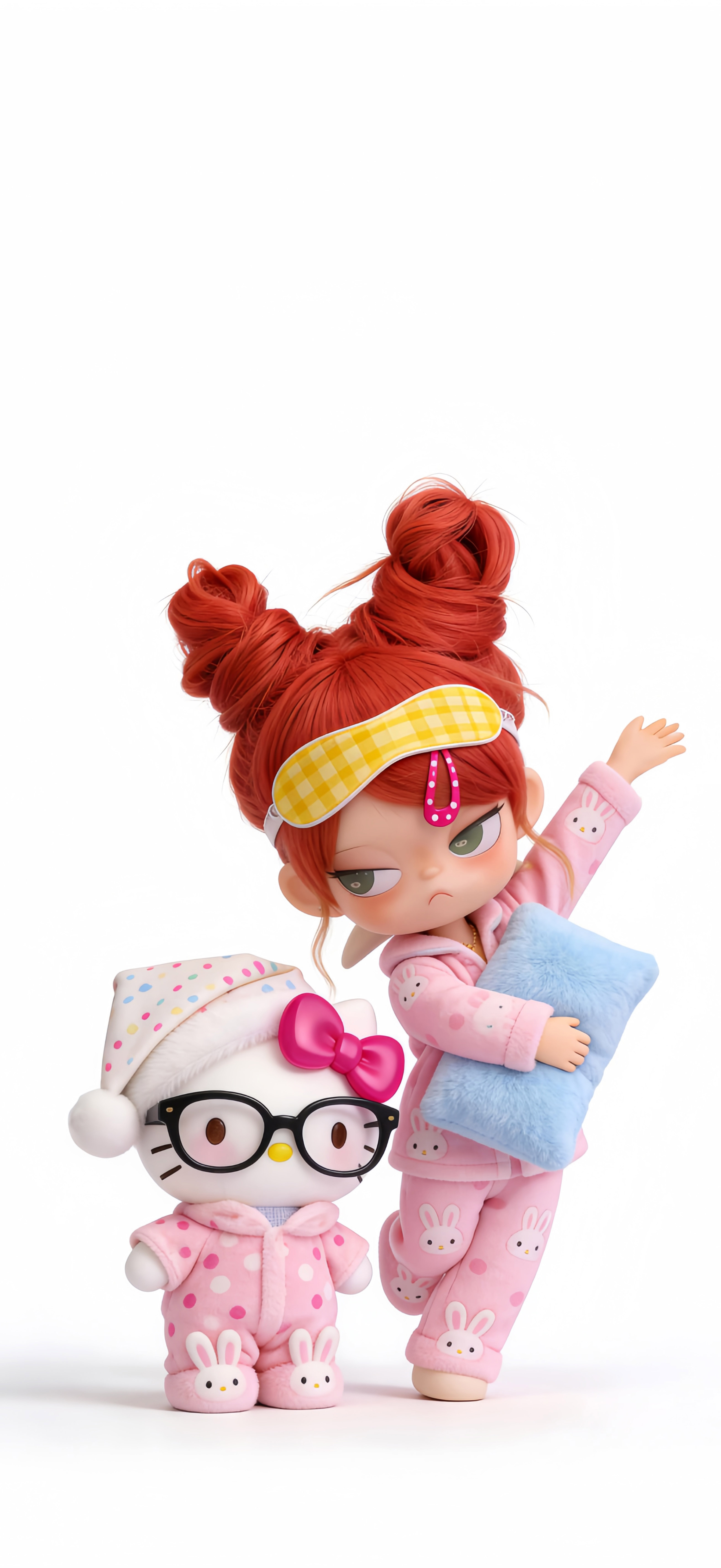 Hirono 小野 Hello Kitty 壁纸 潮玩 3D 玩偶少女风竖版手机锁屏