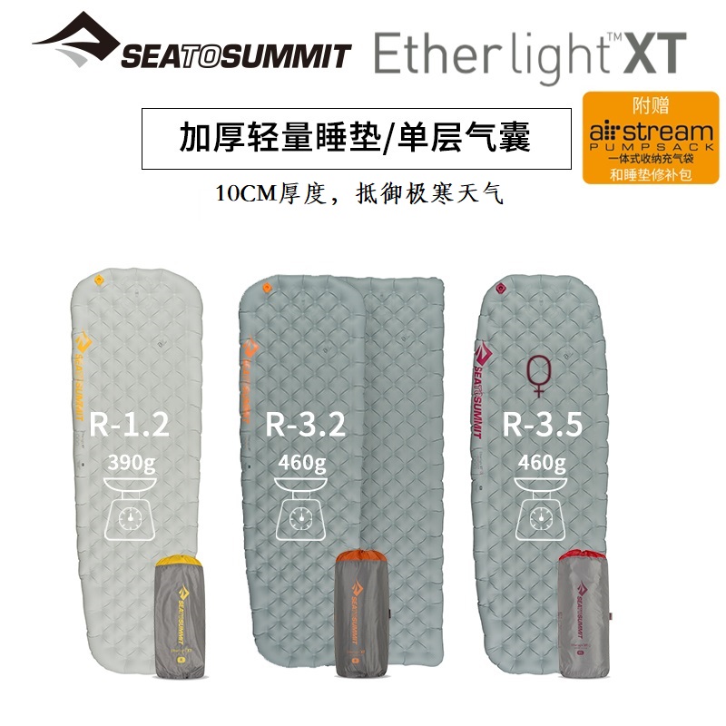 SeatoSummit outdoor adventure camping thickened lightweight moisture-proof warm and comfortable inflatable sleeping pad egg nest pad