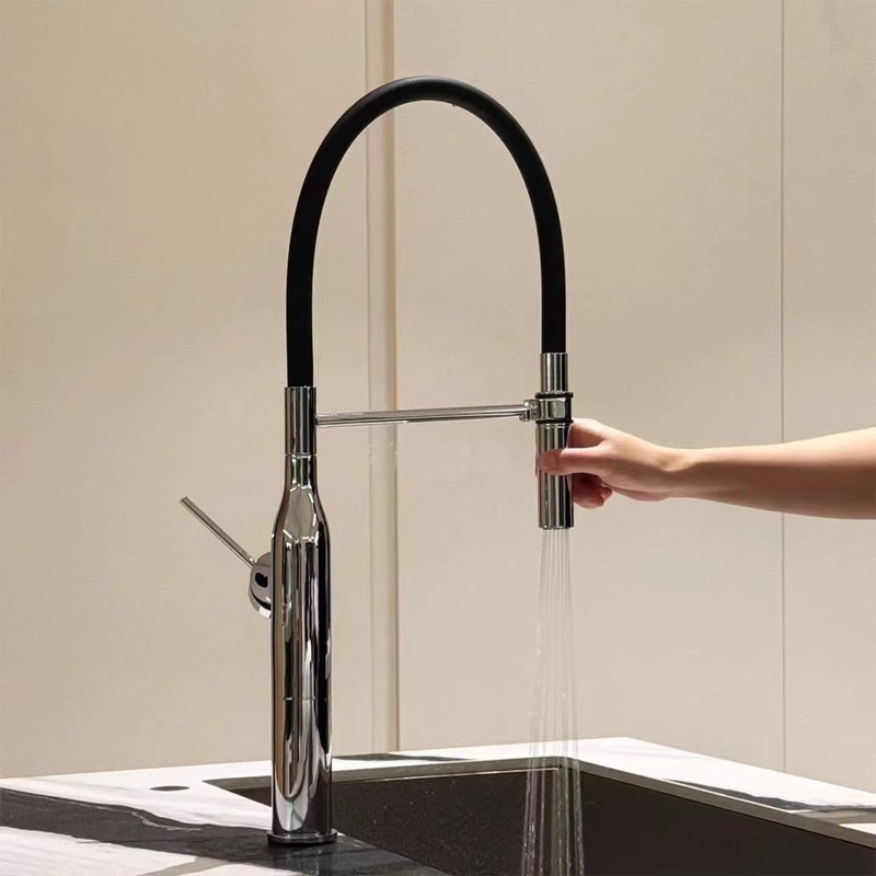 Italian Minimalist Pull-Out Kitchen Faucet with Hot and Cold Water, All-Copper, Rotatable Sink Faucet for Dishwashing Italian Minimalist Pull-Out Kitchen Faucet with Hot and Cold Water, All-Copper, Rotatable Sink Faucet for Dishwashing