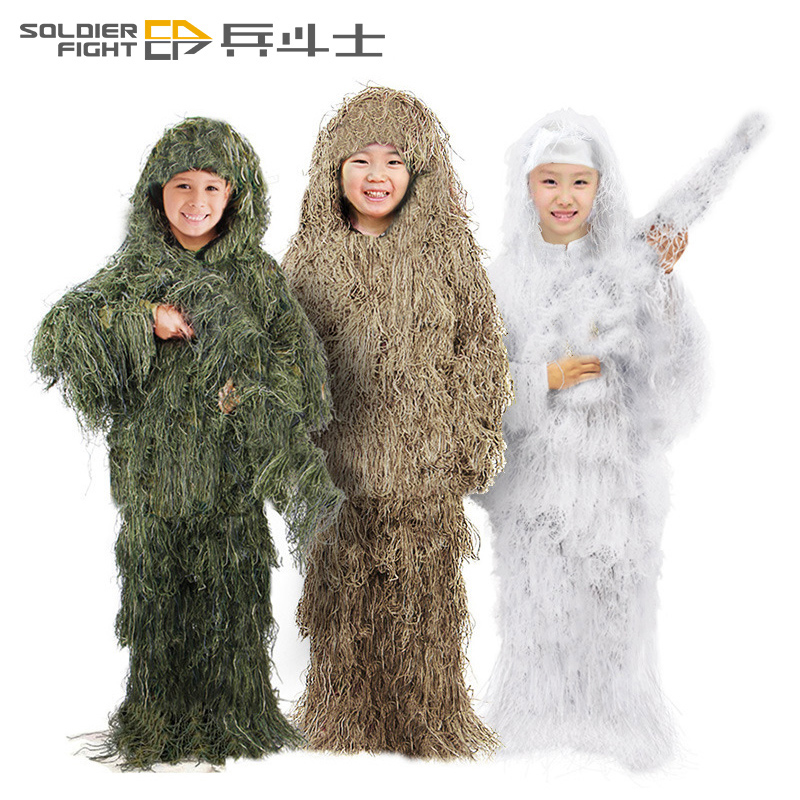 PUBG Kids Gilly Dress Snow Camouflage Suit Real Stealth Grass Parent-Child Adult Eat chicken suit male CS