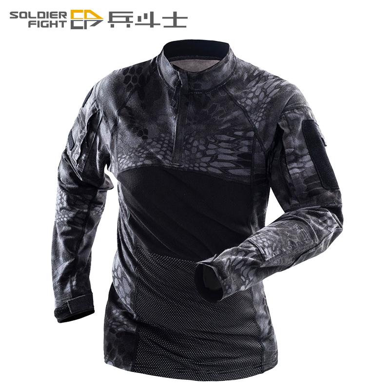 Black python camouflan ACS frog clothes Type-II frogs combat sweatshirt all-cotton elastic tactical combat training to serve spring and autumn
