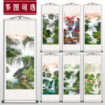 Landscape painting hanging painting Silk scroll Zhaicai living room background wall decoration painting calligraphy and painting vertical plate painting wall stickers Chinese painting