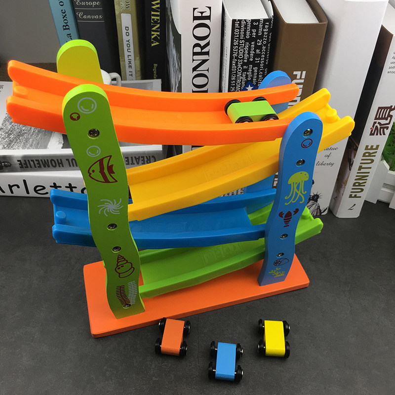 Children's pull back coasting gliding toy track car 2-3-6 years old boy puzzle car girl baby