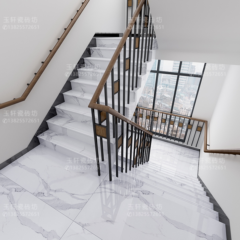 Tile stair brick anti-slip through body brick machined brick tread board ladder level brick full throw glazed floor tiles to be made