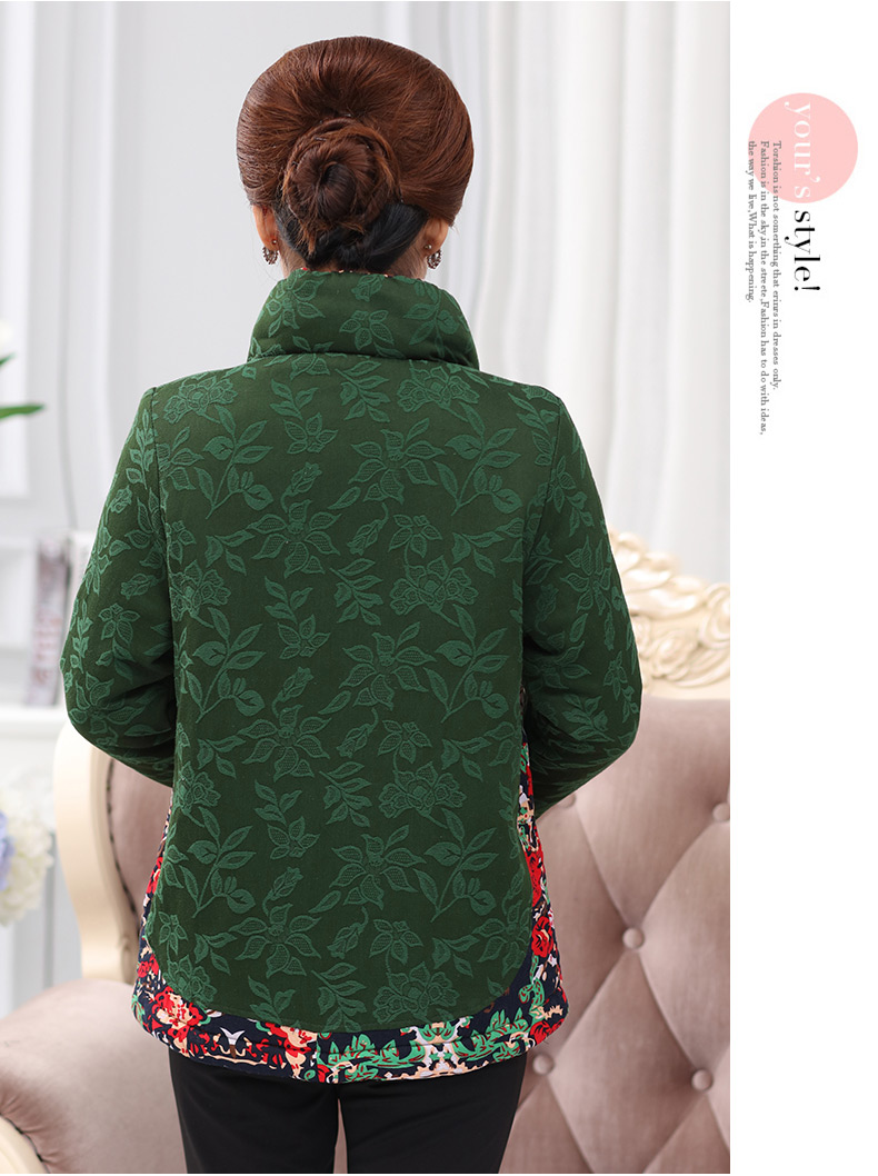 Áo gió nữ trung niên và gió già áo ấm cho mẹ áo dài cotton dày cũ phù hợp với áo khoác cotton thêu áo thun nữ tuổi 40