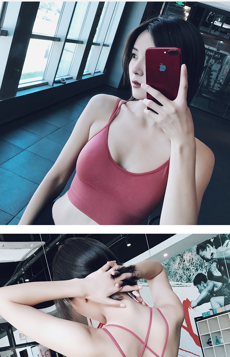 Đồ lót thể thao nữ tập thể dục chạy bộ Yoga tập hợp chống sốc cường độ cao mà không có vòng thép làm đẹp trở lại áo ngực nhanh khô bra tập gym