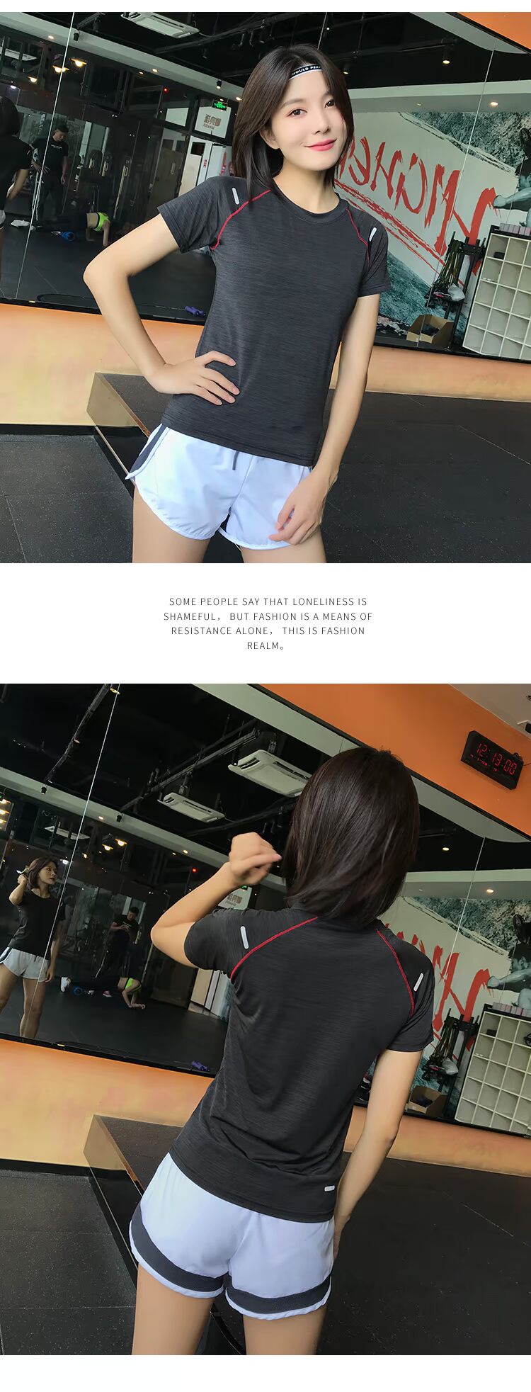Shore phi thể thao chuyên nghiệp co giãn nhanh khô tay áo ngắn bó sát áo thun cỡ lớn phản quang sọc chạy đêm tank top nam