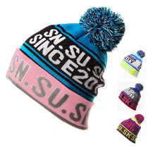 Ski hat double-layer knitted thickening winter outdoor riding running ear protection sports hat windproof and warm Korean womens