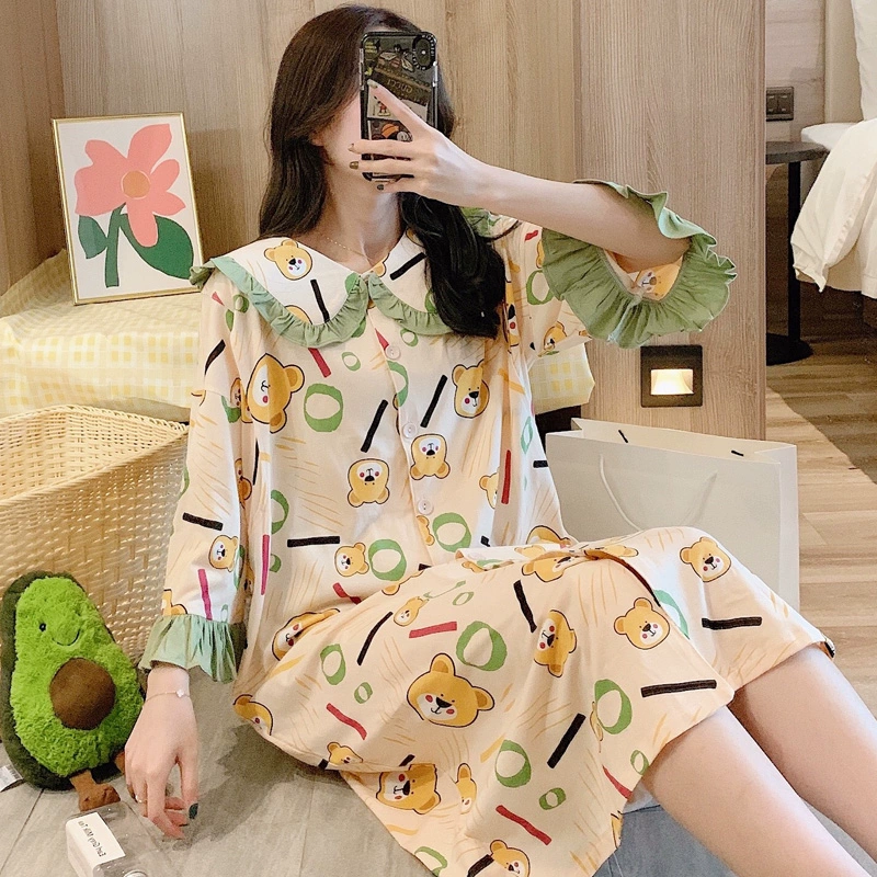Dịch vụ giam can mùa hè, đồ ngủ sau sinh cho bà bầu, cho con bú, mang thai, cotton tinh khiết thấm mồ hôi, dịch vụ dưỡng sinh xuân thu 7/6 - Giải trí mặc / Mum mặc