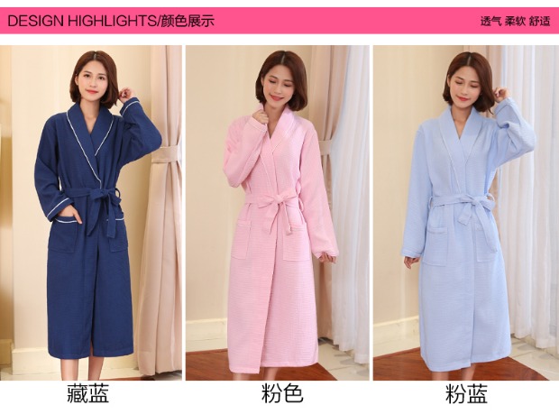 Áo choàng cotton mùa hè áo choàng tắm mỏng khách sạn áo choàng tắm kích thước lớn mới hấp thụ nước nhanh quần áo hấp đồ lót