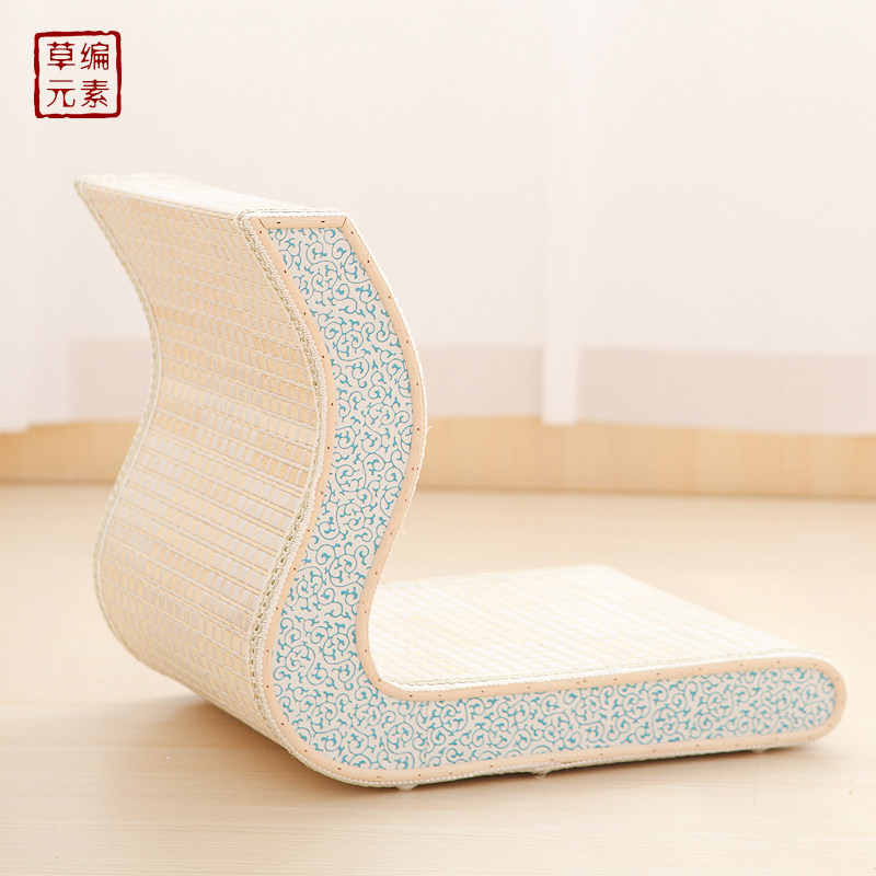 Straw sequins Handmade tatami low seat seat Backrest chair Leisure seat Bay window chair with backrest