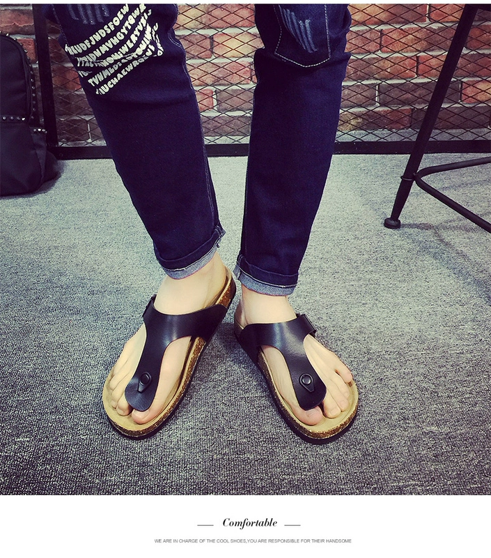 Giày đế xuồng nam mùa hè đi dép xỏ ngón dép đi biển phiên bản mới của Hàn Quốc của những đôi sandal xu hướng đơn giản - Dép