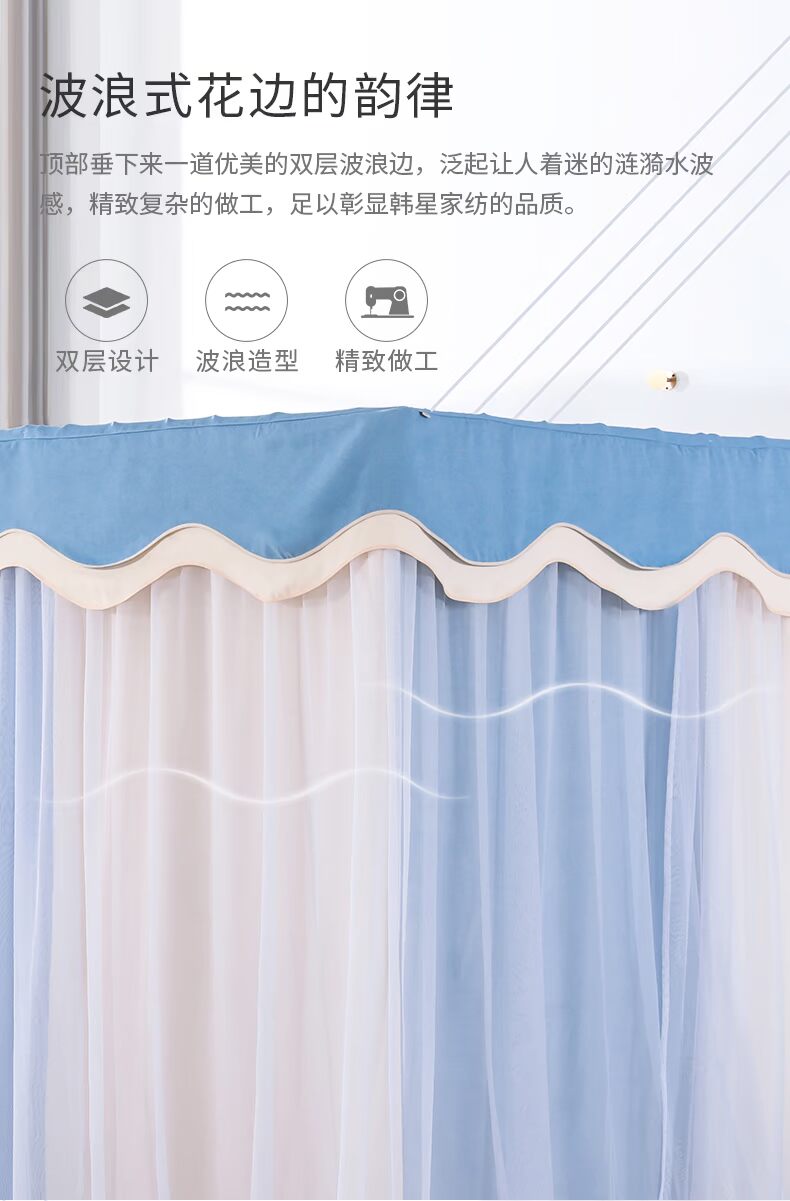 Han Xing mới lưới chống muỗi hộ gia đình 1,8m / 1,5m dày mã hóa công chúa rèm che gió giường lưới tích hợp - Lưới chống muỗi màn ngủ hàn quốc