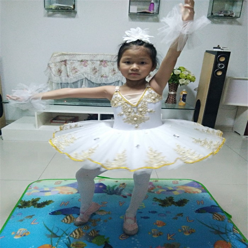 Ballet dresses children harness fluffy skirts small swanky Tutu dress professional Swan Lake 2019 new summer yarn dress