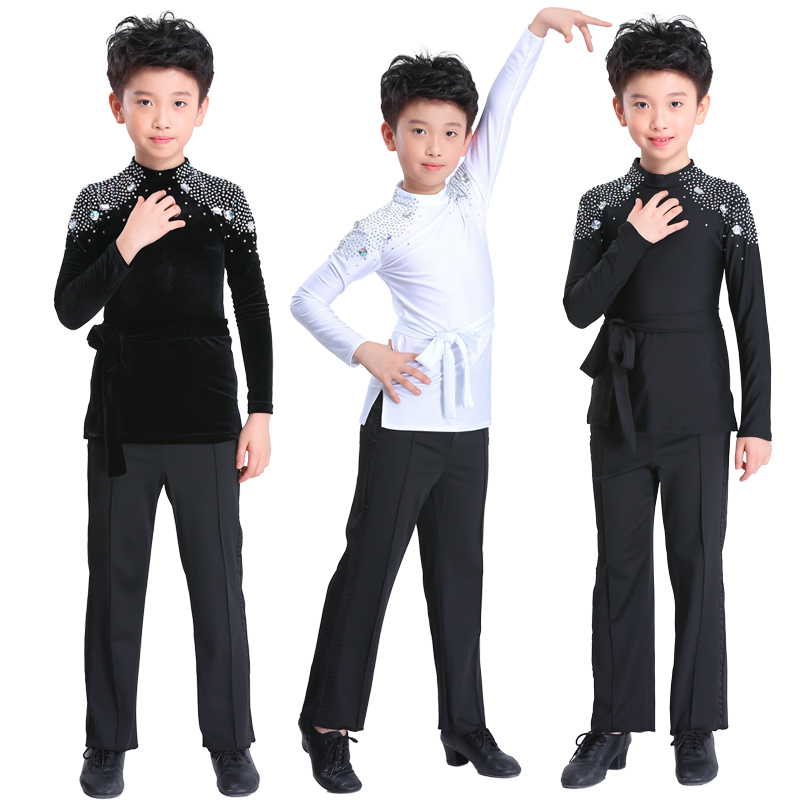 Boys Latin Dance Dress Grade Examination Professional Dance Dress Children's Long Sleeve Performance Competition Suit