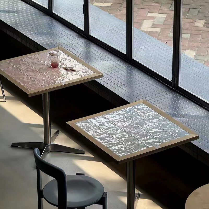 Industrial Style Tavern Restaurant Tables and Chairs Noodle Shop Commercial Coffee Shop Dessert Shop Bar Solid Wood Slate Tile Dining Table Industrial Style Tavern Restaurant Tables and Chairs Noodle Shop Commercial Coffee Shop Dessert Shop Bar Solid Wood Slate Tile Dining Table