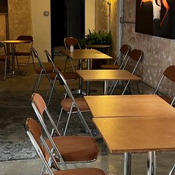 Antique style Ocean board coffee shop table and chair combination commercial Popular restaurant square table milk tea coffee shop table