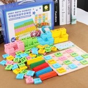 Toán học mẫu giáo tiền mảng nhỏ dạy học hỗ trợ trẻ em cộng, trừ, nhân và chia giáo cụ hỗ trợ xây dựng khối domino đồ chơi