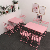  Nordic rectangular folding table Dining table Household simple small square table Learning table Balcony table Small apartment dining table