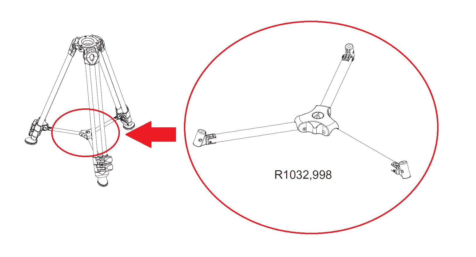 manfrotto R1032 998 Expansion Retainer Accessories MVT502AM Tripod