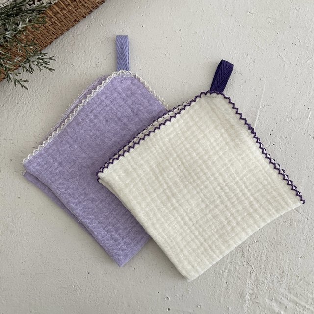 Small square towel baby saliva towel pure cotton gauze baby face towel burp towel newborn child small handkerchief