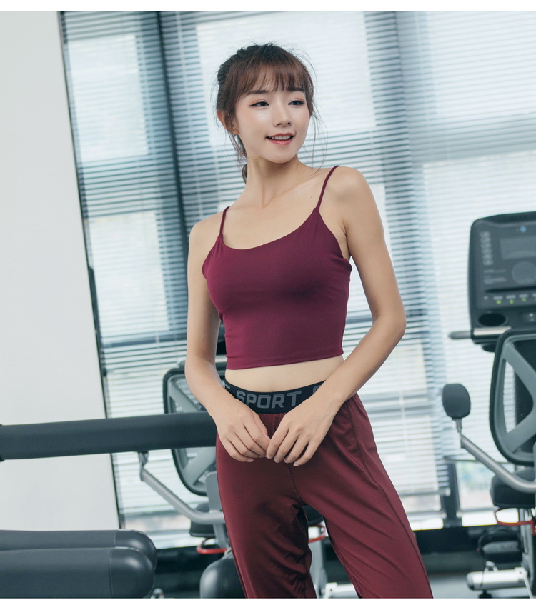 Áo vest thể thao nữ sling Slim đồ lót chống sốc mỏng mà không có áo vest bên ngoài mặc yoga chạy thể dục áo ngực - Đồ lót thể thao ao gym