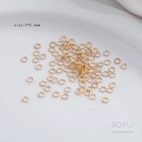 14 тыс. Сумка золота 4mmx0,6 мм открывающее кольцо [100]