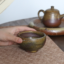 Muchenchai beaker large Zen Cup handmade Master Cup Single Cup Jingdezhen coarse pottery Chinese retro tea cup tea set