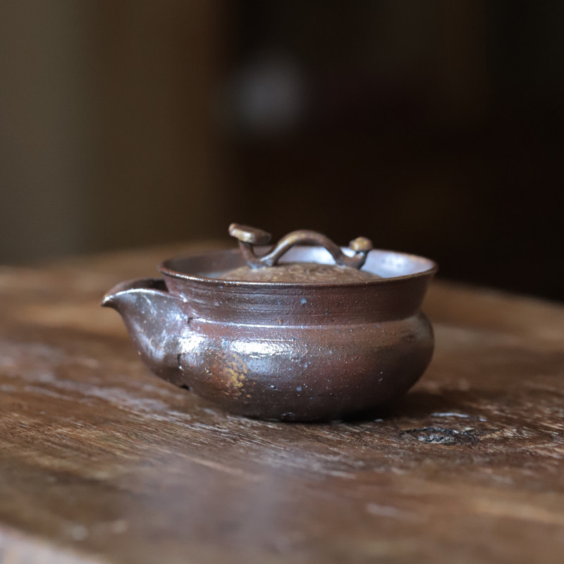 Wood Tian Jingdezhen Town coarse pottery Firewood Burning Teapot Day Style Treasure Bottle Tea Maker Pure Handmade Lid Bowl Single ceramic Gongfu Tea