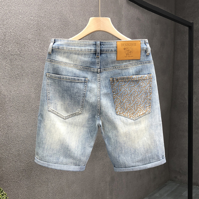 Musonmu Light Blue Denim Shorts Men's Summer Thin Five-Point Shorts 2026 New Men's Straight Mid-Length Pants
