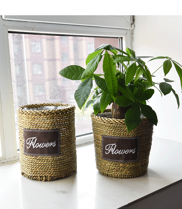 Hello小店 特大草編花盆盆栽植物個性藤編花籃擺件客廳大型編織花盆編制盆套 花藍 野餐藍 家居收納藍 Yahoo奇摩拍賣