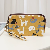 Темно -фиолетовая желтая дно кошка с большой молнией