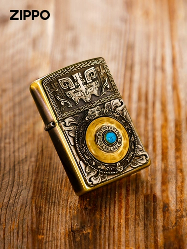 [Китайский подарок на День святого Валентина] Зажигалка Zippo Jiugong Bagua, наклейка из настоящего керосина, ветрозащитный подарок для парня