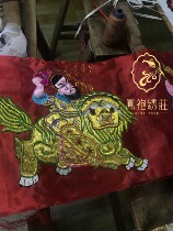 Chao embroidered Eight Immortals pure hand embroidered god cloak Zhuo Qun rehearsal handsome flag semi-finished product