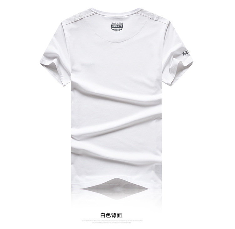 Jeep Shield quầy hàng chính hãng áo thun NIAN JEEP nam ngắn tay áo thun cotton rộng cổ tròn áo thun nam big size